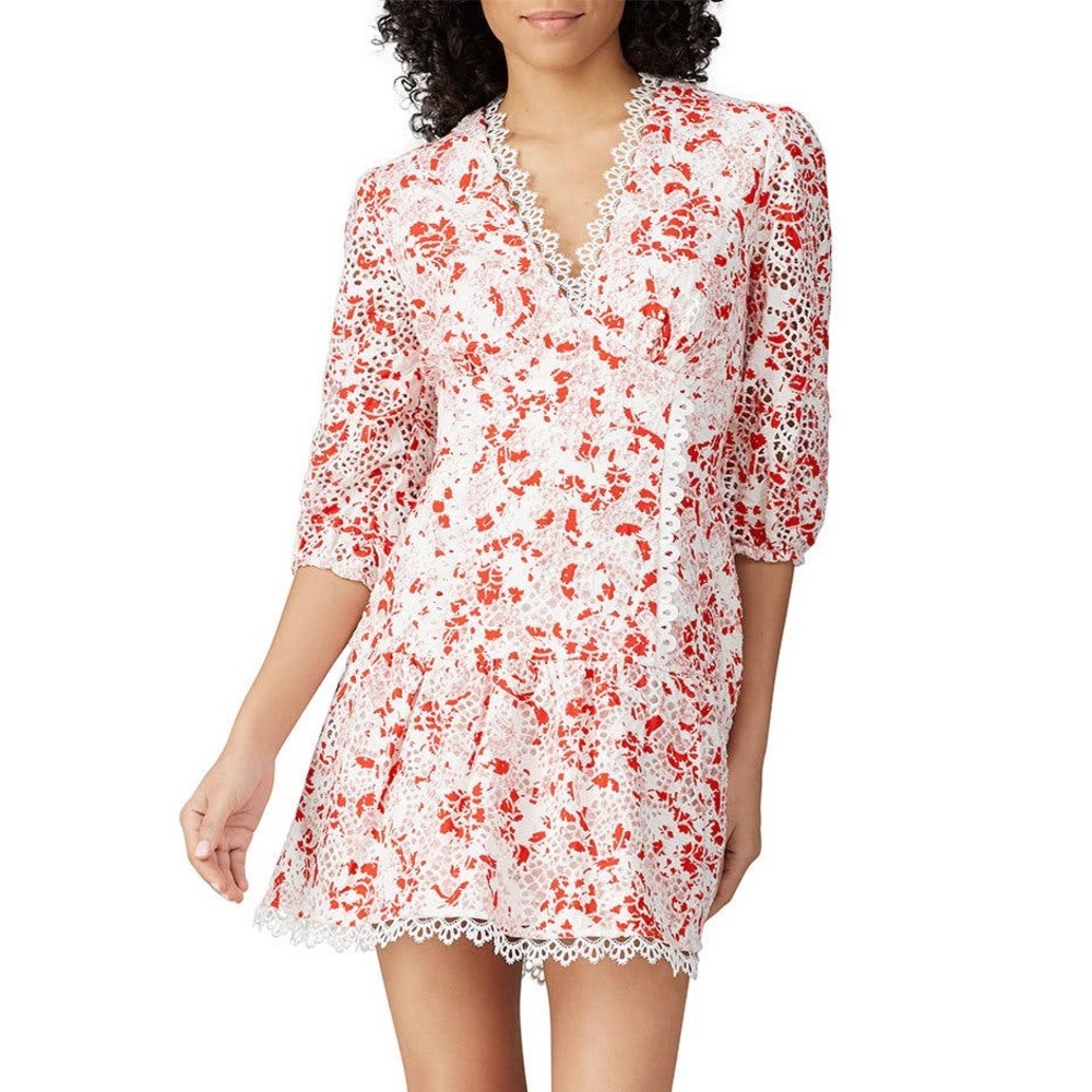La Maison Talulah Dance and Romance Crochet Eyelet Mini Dress Sz S‎